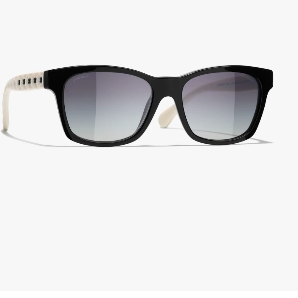 Chanel BLACK & WHITE SUNGLASSES. Lenses:Gray Ref CH5484 1656/s6 - Picture 9 of 16